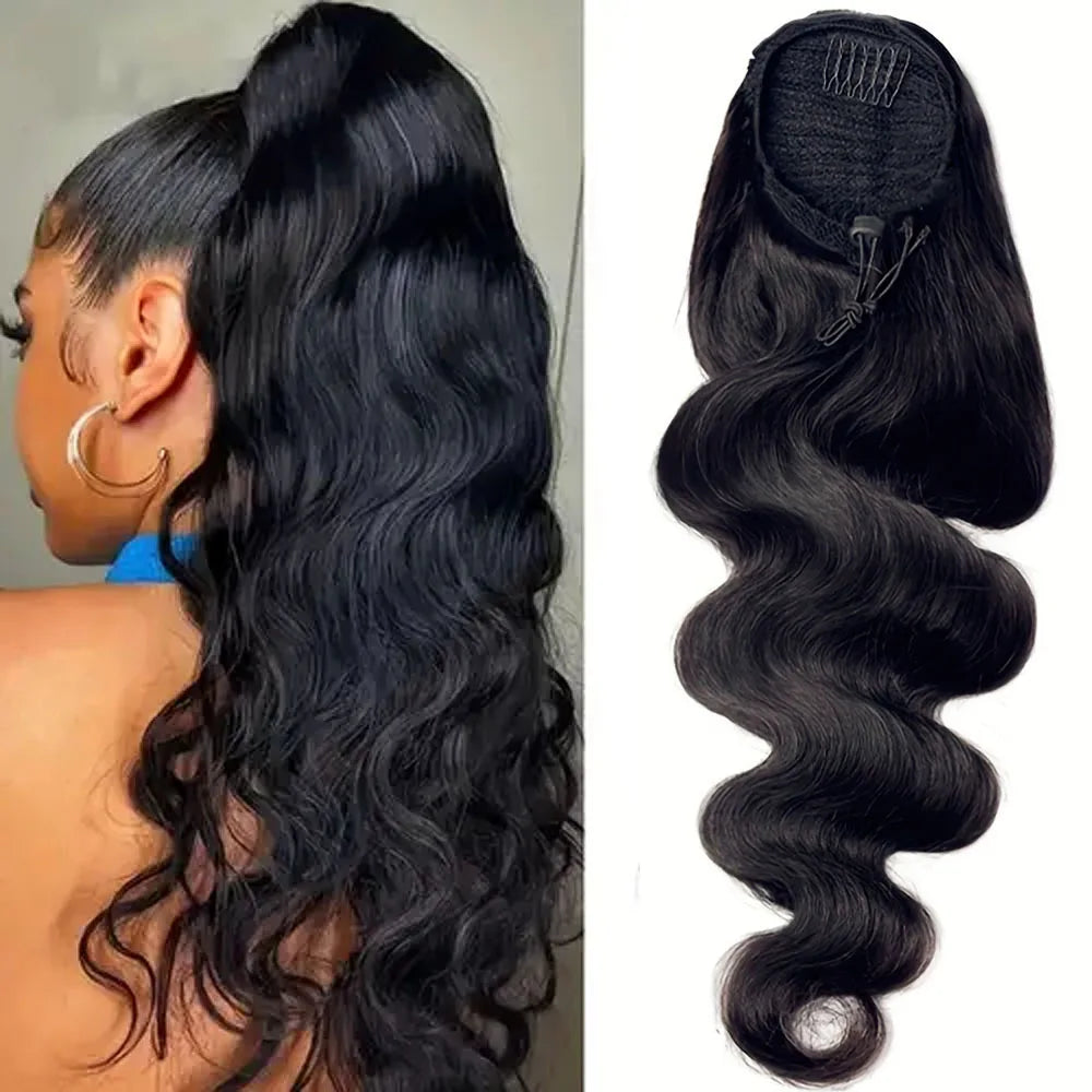 Extensions de cheveux humains à ondulations naturelles, 100% vrais cheveux humains brésiliens Remy, à clipser, pour femmes, couleur naturelle