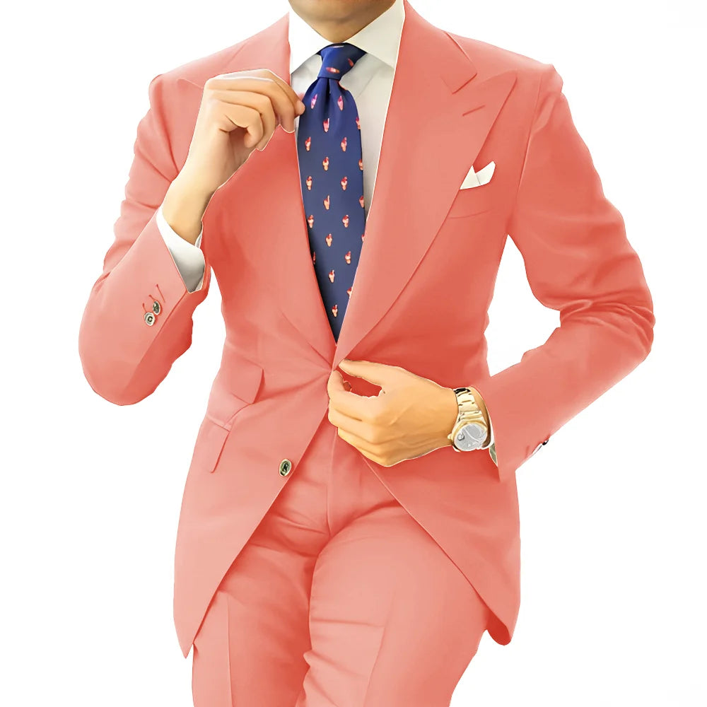 Costume formel pour hommes, vêtements de travail longs pour le bureau, veste de smoking pour marié, pantalon, costume sur mesure, Blazer gris foncé, XS-5XL