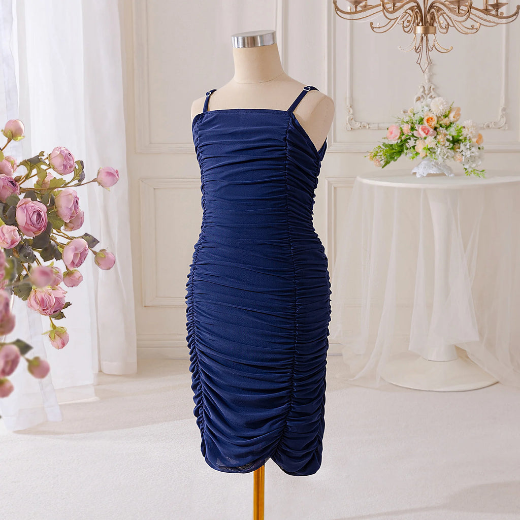 Robe de soirée en maille pour filles, tenue de soirée élégante pour demoiselles d'honneur de mariage, princesse pour enfants, robe de bal d'anniversaire