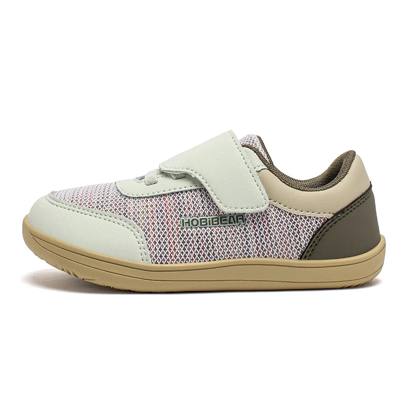 HOBIBEAR chaussures pieds nus à bout large enfants minimaliste crochet boucle espadrilles décontractées maille respirant zéro chute chaussures