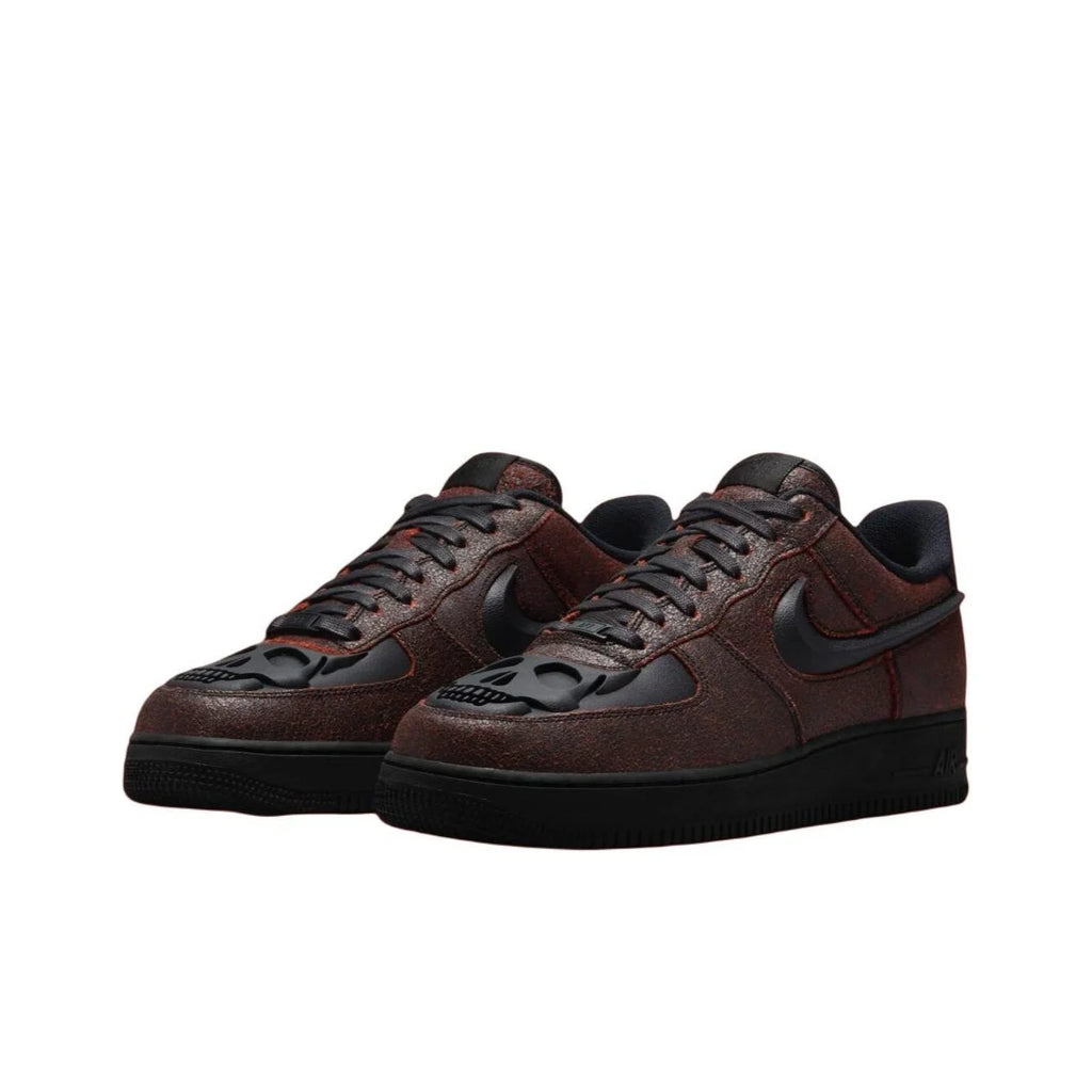 Nike Air Force 1 LOW Halloween 2024 Chaussures de skateboard basses en cuir doux et confortables unisexes bordeaux