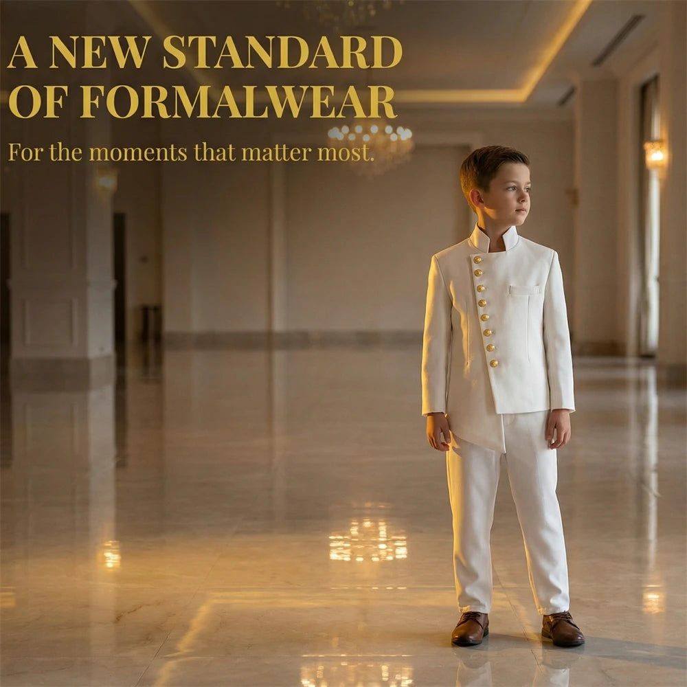 DMDRS Ensemble de costume formel pour enfants de tout-petit à adolescent - Expédié aujourd'hui Graduation Recital Communion Tuxedo - Veste Pantalon Tenue