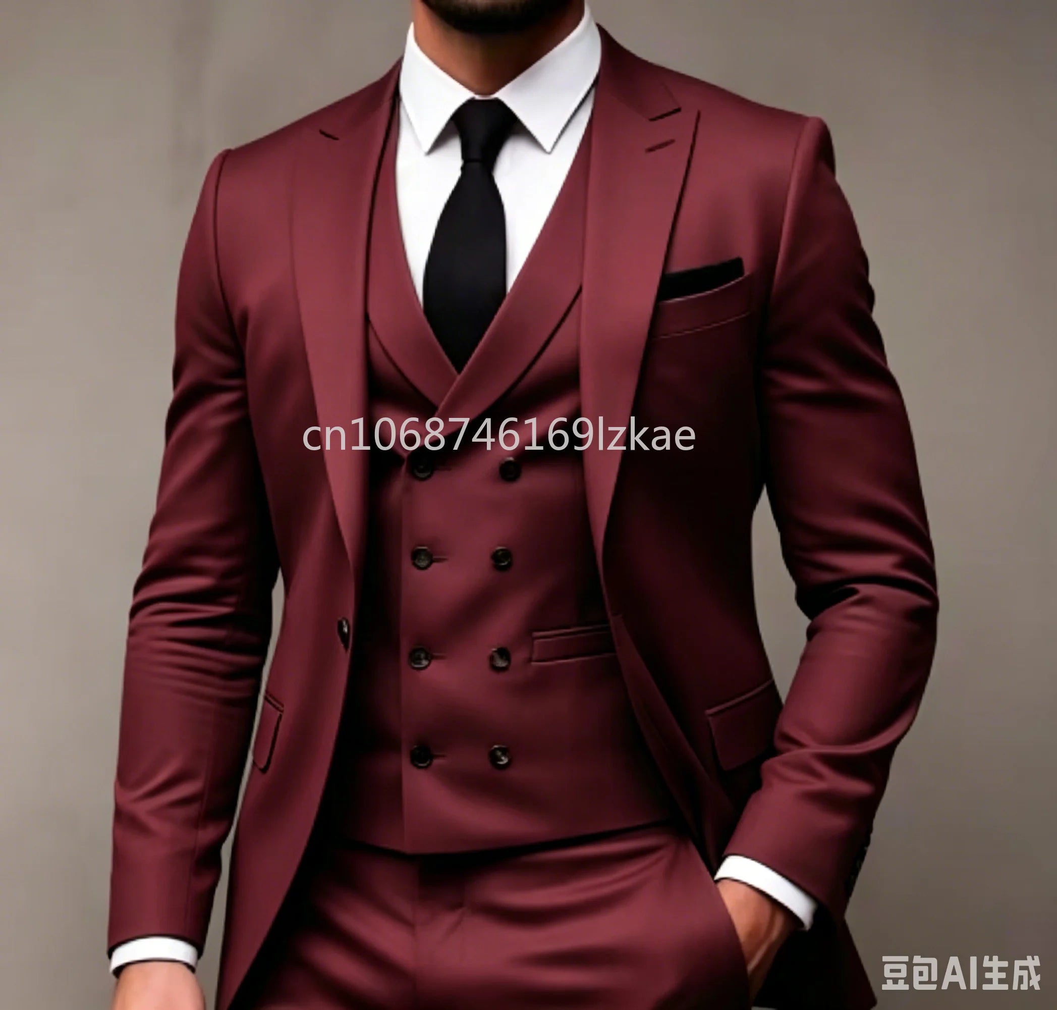 Costume 3 pièces vert costume de fête de mariage Traje Americana Hombre