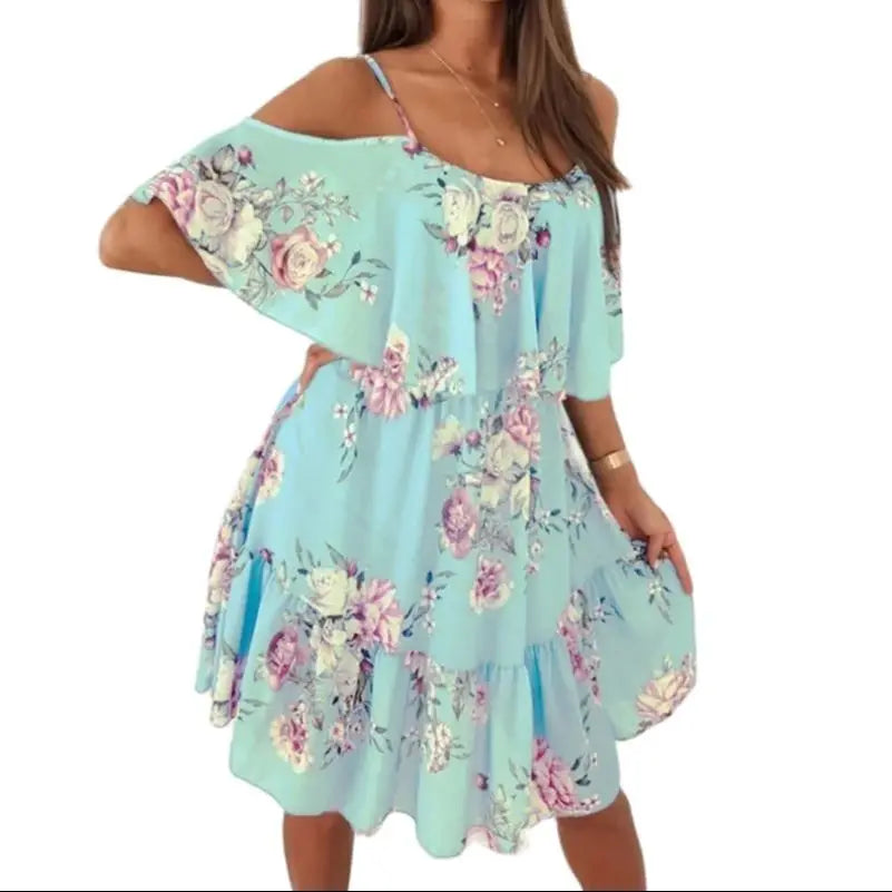 Robe d'été en mousseline de soie pour femmes, col en v, sans manches, écharpe, Camisole, imprimé, bohème, motif Floral, pour les déplacements