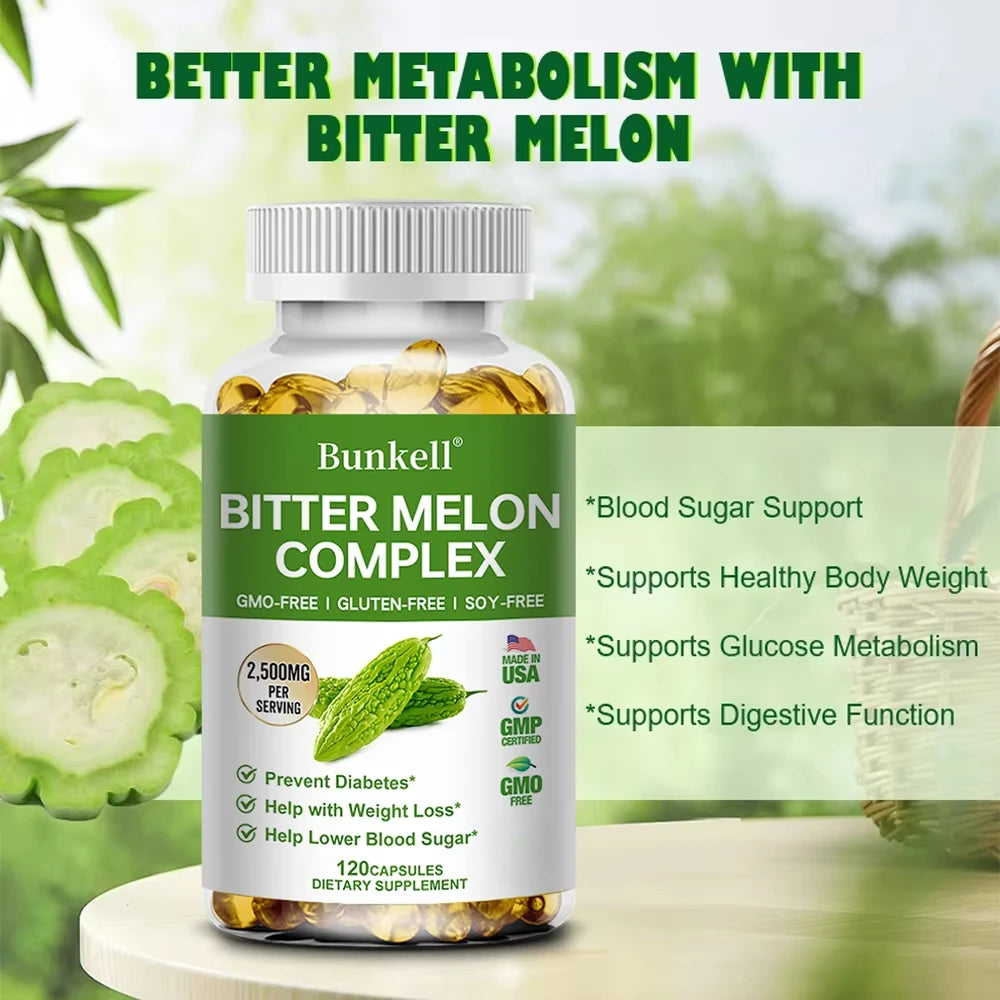 Extrait de melon amer - Aide à l'équilibre la glycémie et les lipides sanguins, favorise la santé métabolique globale, la gestion du poids,