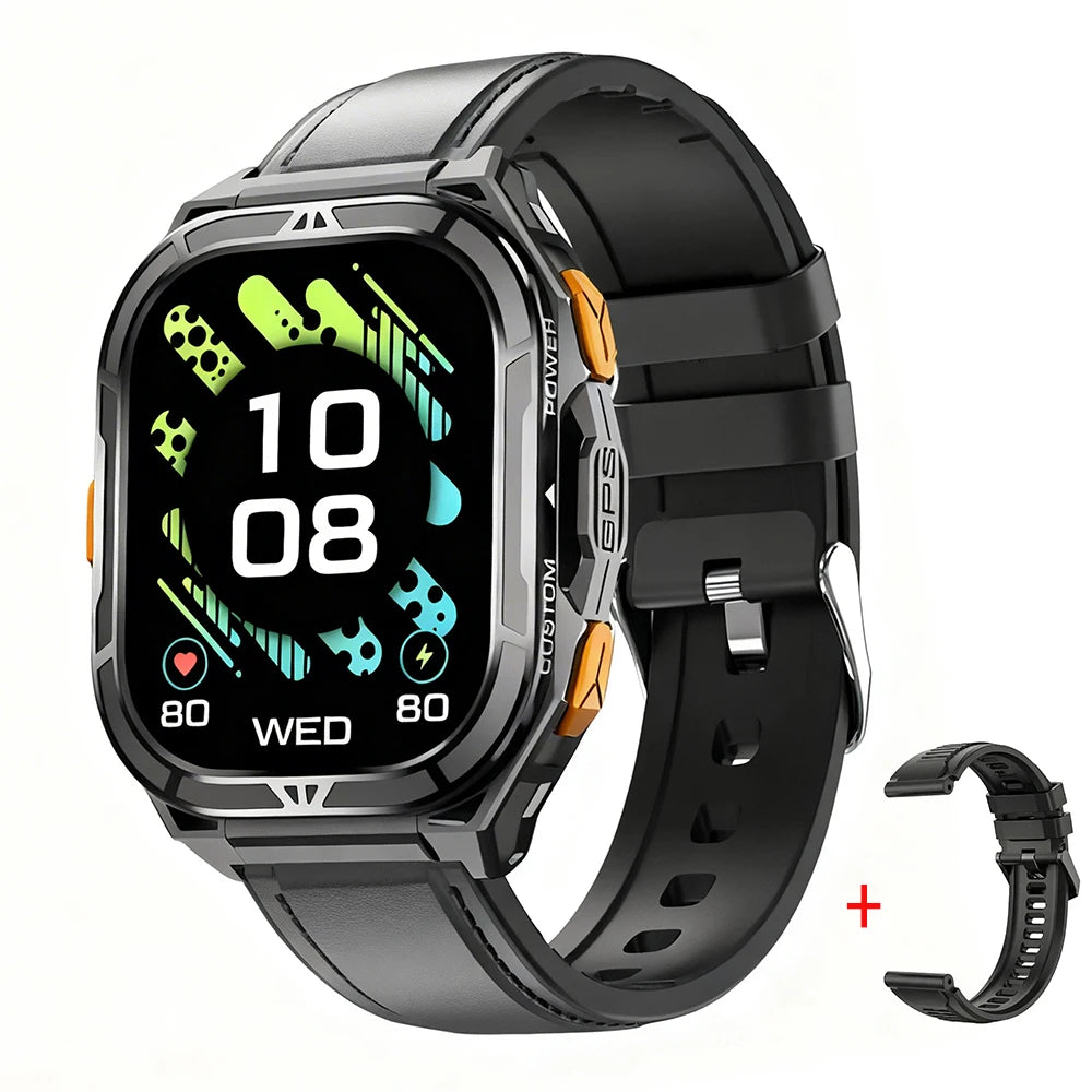 Montre connectée AMOLED de luxe, GPS réel, étanche 5ATM, tracker de fitness, montre intelligente, moniteur de santé sportive, montres pour homme iOS Android