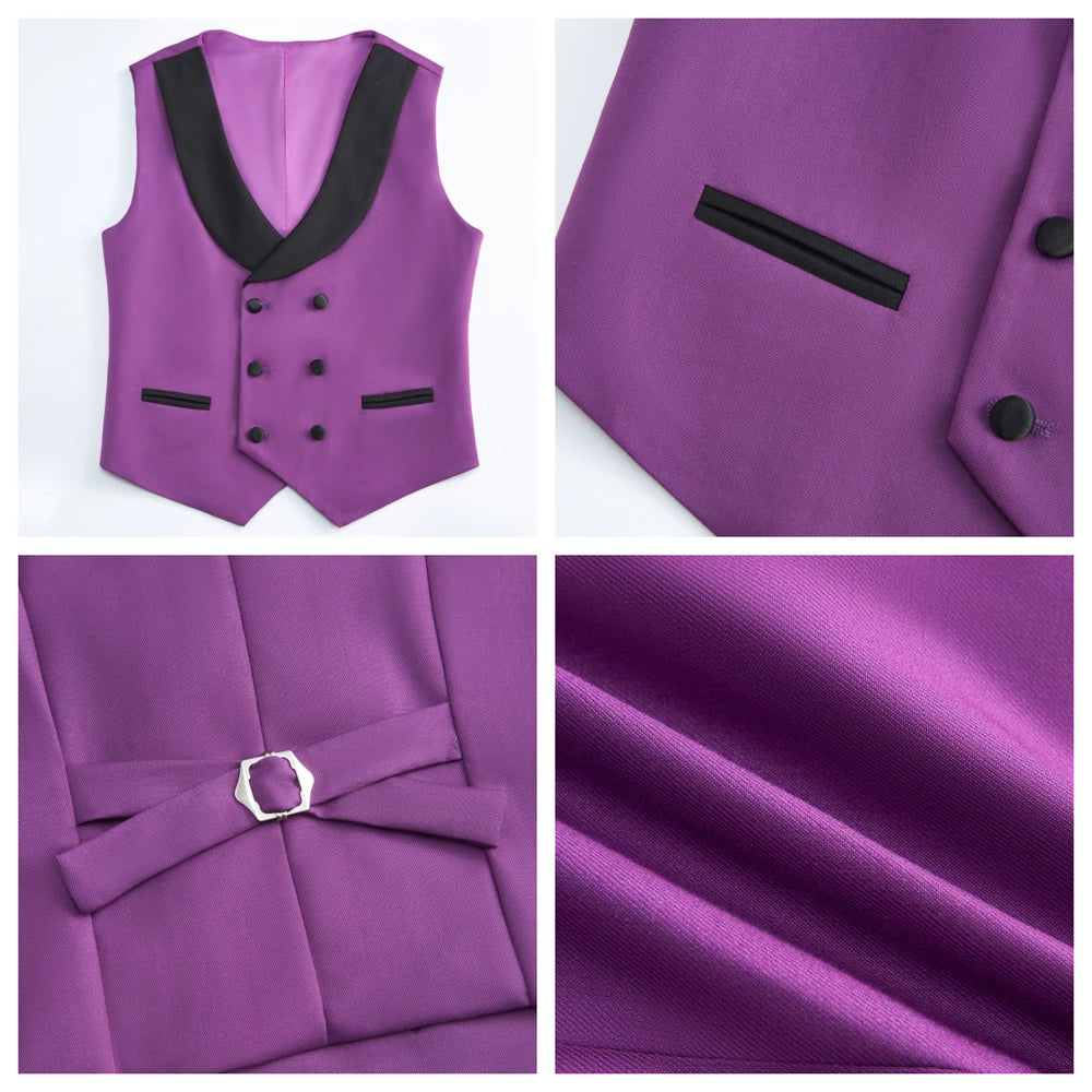 Ensemble de costume vintage 4 pièces pour garçons de 3 à 14 ans, ensemble de smoking formel pour enfants Black Peak Laple, blazer, gilet, pantalon, costume de remise de diplôme avec nœud papillon