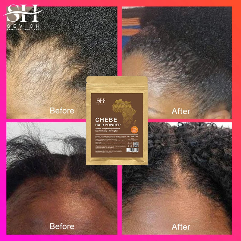 Poudre de Chebe 100% naturelle, ingrédients naturels, favorise les cheveux, renforce et épaissit, Anti-perte de cheveux, traitement de repousse des cheveux