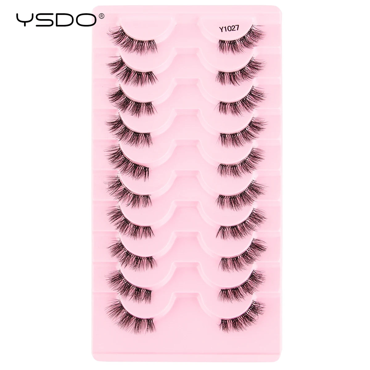 YSDO-Demi cils de chat doux, bande claire naturelle, faux cils, contaminants naturels, py, faux cils de vison 3D, outils de maquillage, 5/10 paires