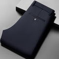 Pantalon d'été pour hommes, fin, droit, extensible, décontracté, sans Trace, sans repassage, tissu soyeux et frais, 29-42