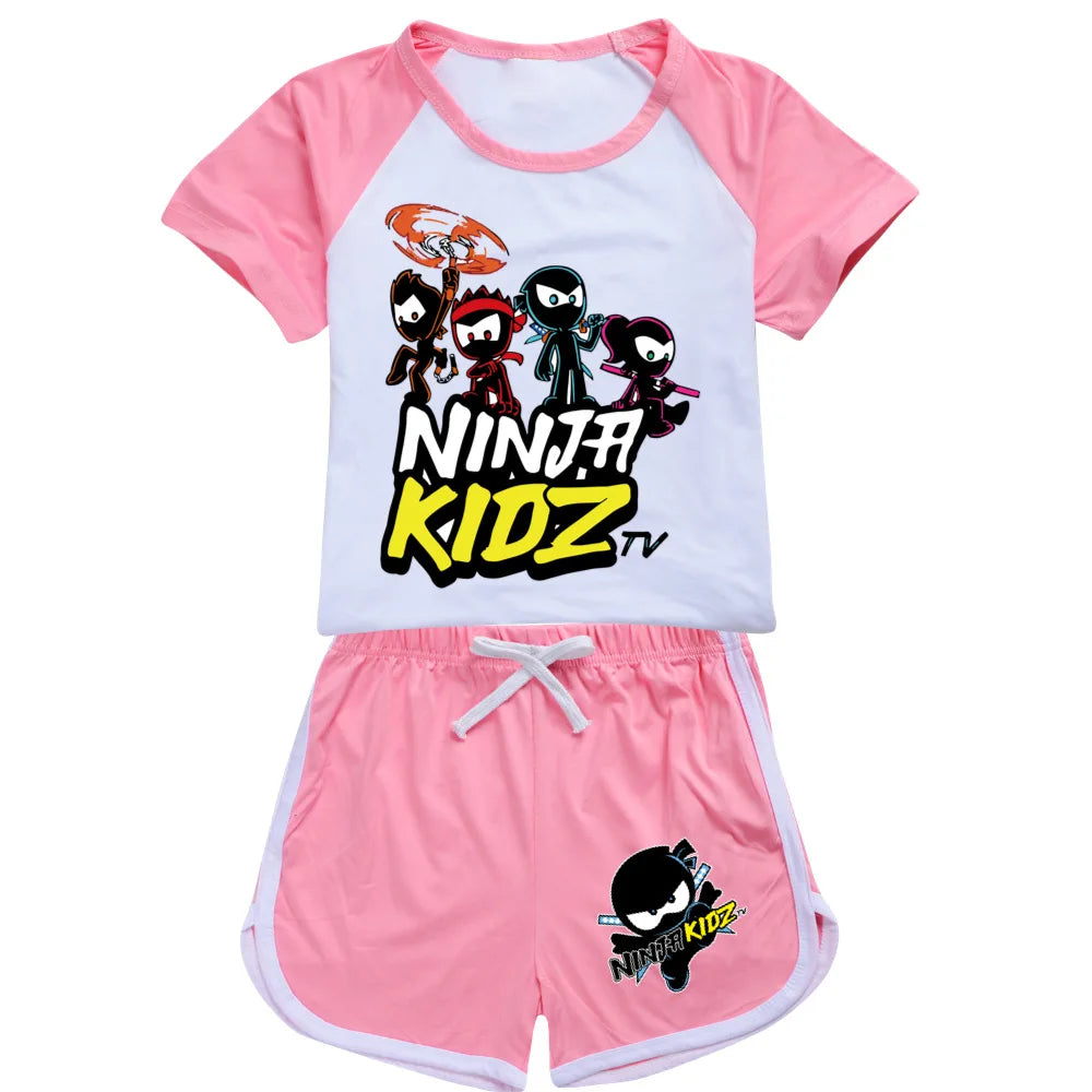 Ninja Kidz enfants vêtements coton Sport survêtements T-shirts sweat costume dessin animé motif ensemble adolescent bébé garçons filles vêtements
