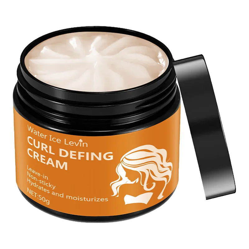 Crème coiffante pour boucles à l'huile de ricin noire 50g - Crème coiffante hydratante pour cheveux normaux, hommes et femmes, avec une formule végétale facile à utiliser et portable