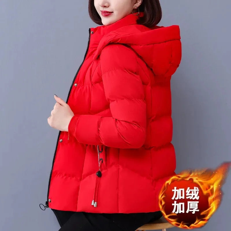 Veste rembourrée en coton et velours pour femme, pardessus chaud et décontracté, mode coréenne, nouvelle collection automne et hiver 2023