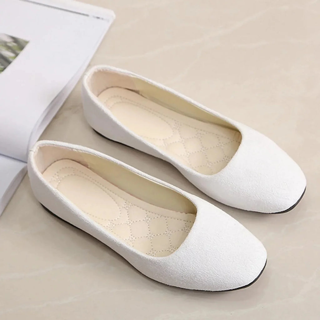 Mocassins en daim à talon plat pour femmes, chaussures peu profondes, printemps, été, carré, Parker, basique, concis, escarpins, taille 36-43