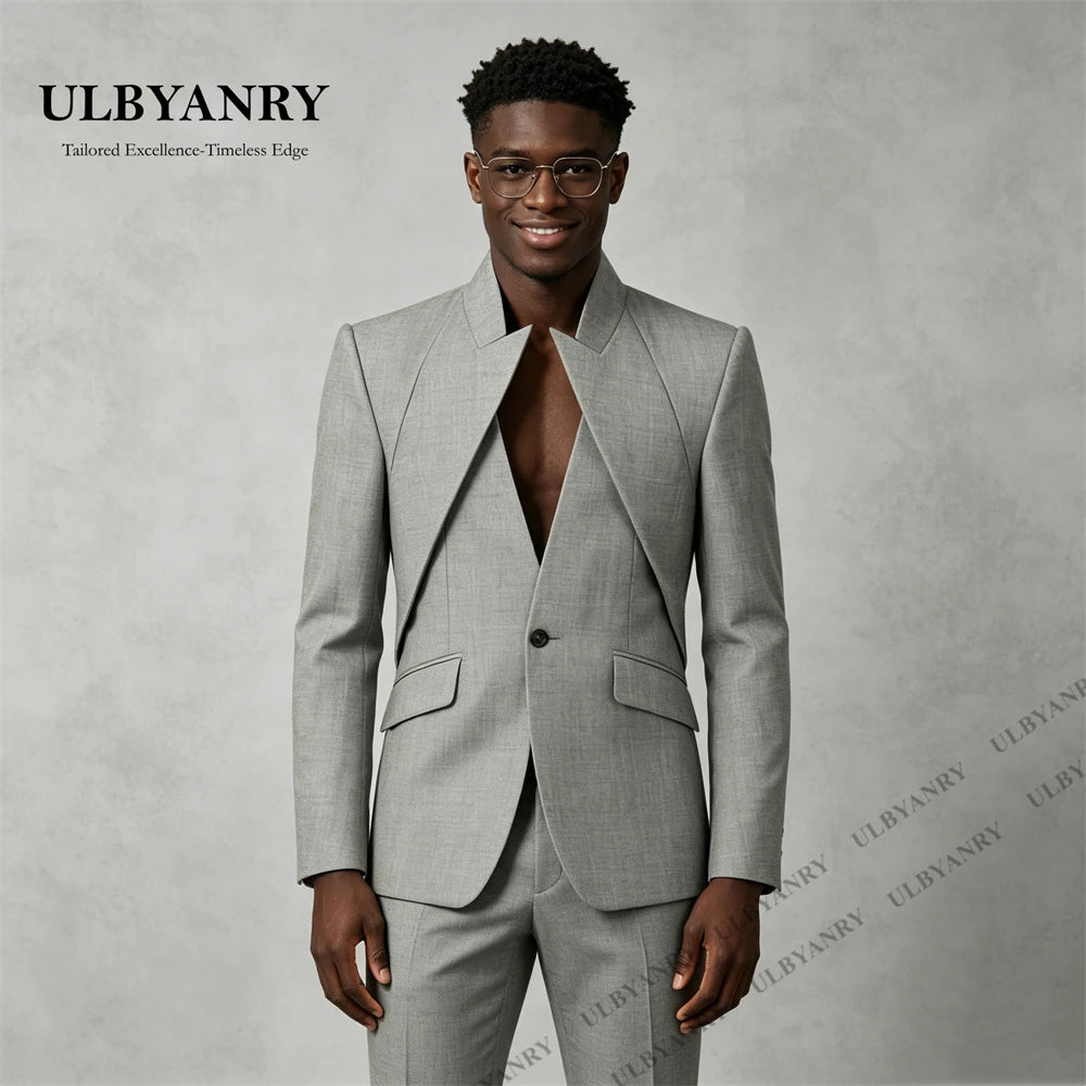 Costume homme ULBYANRY, design unique, ensemble 2 pièces, sur mesure, occasions formelles, veste et pantalon, taille plus, smoking