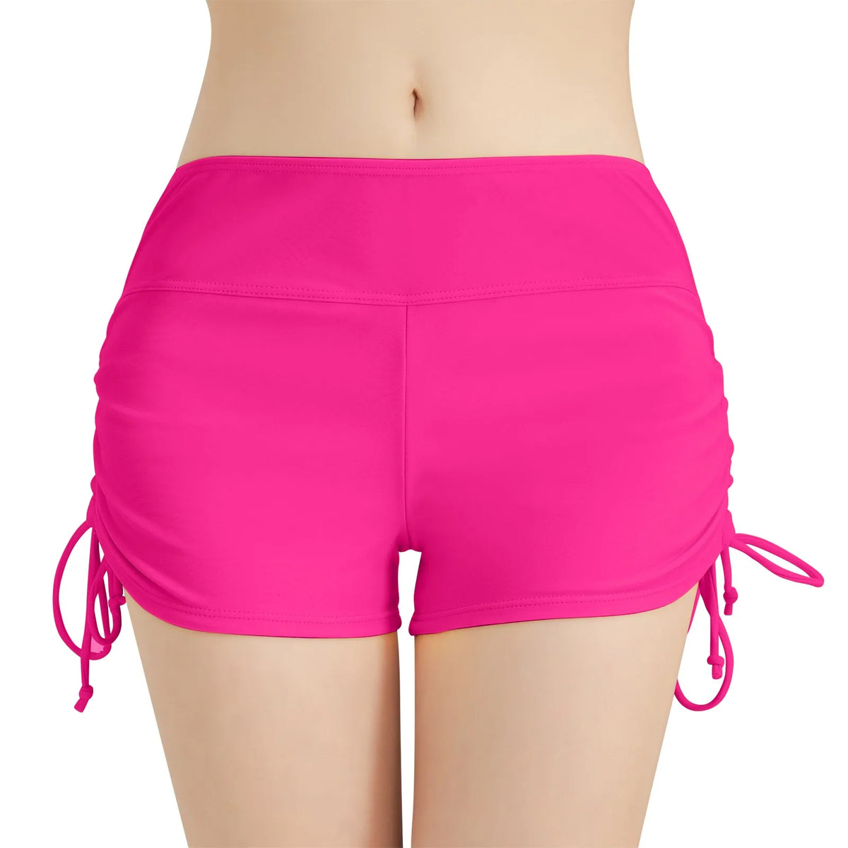 Maillot de bain pour femmes, culotte, short de plage, taille haute, côtés réglables, cordon de serrage, extensible, sport, bas Tankini