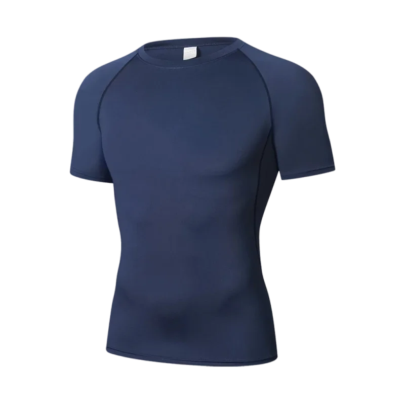 T-shirt de compression à séchage rapide avec bande réfléchissante pour homme - Haut de sport élastique pour la course à pied, la salle de sport, la remise en forme
