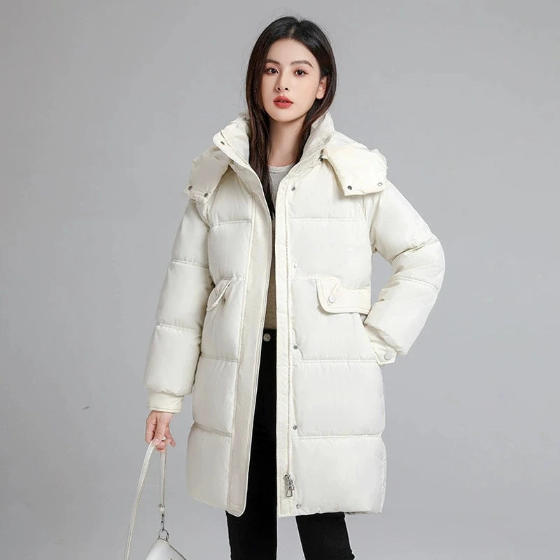 2025 nouvelles femmes chaud épaissir vers le bas coton veste hiver femmes Long coton manteau à capuche doudoune femmes ample grande taille Parkas