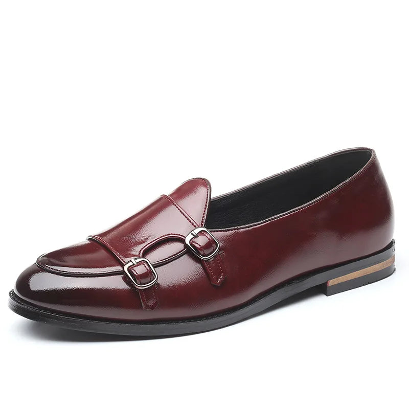2025 mocassins hommes chaussures en cuir à semelles épaisses Style britannique noir chaussures d'affaires formelles mode luxe chaussures décontractées à enfiler