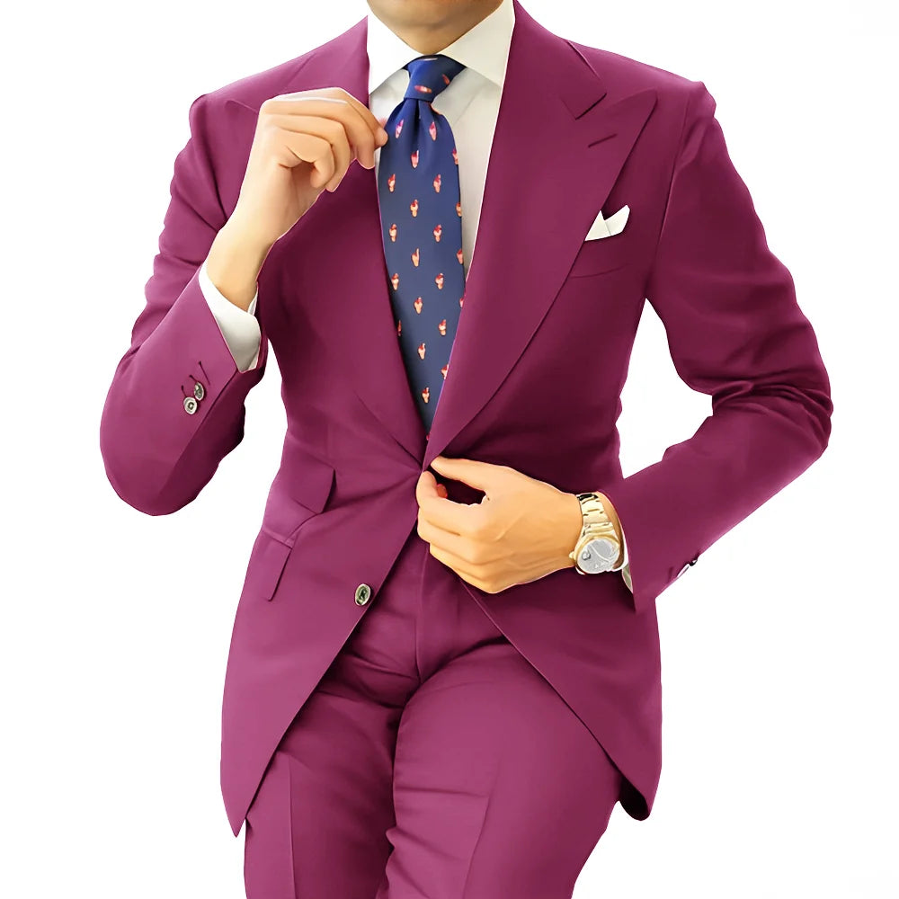 Costume formel pour hommes, vêtements de travail longs pour le bureau, veste de smoking pour marié, pantalon, costume sur mesure, Blazer gris foncé, XS-5XL