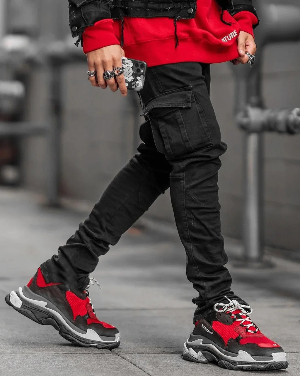 Nouveau jean hommes pantalon lavage couleur unie Multi poches Denim taille moyenne Cargo jean grande taille mode pantalon décontracté mâle usage quotidien