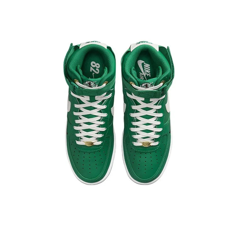 Chaussures de skateboard Nike Air Force 1 pour femme, modèle High Top, vert/blanc