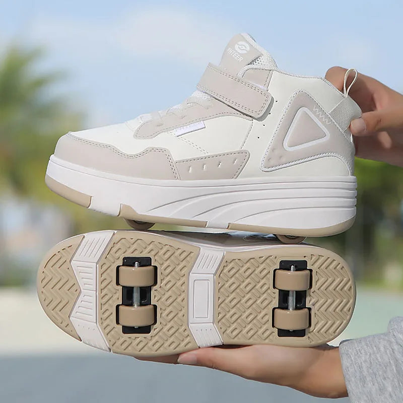 Chaussures de patins à roulettes pour enfants, baskets d'automne à 4 roues, mode sport décontractée, jouet, cadeau d'anniversaire, jeux pour garçons et filles