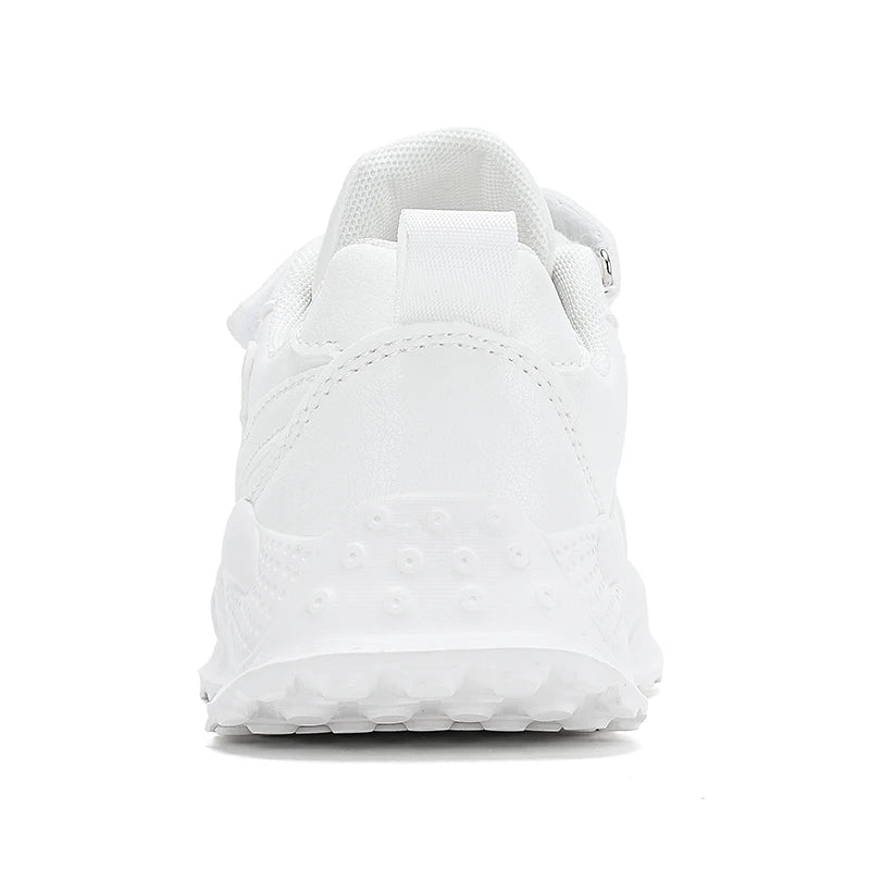 Chaussures décontractées en cuir blanc pour enfants, baskets de course respirantes pour garçons et filles, pour Sports de plein air, marche scolaire, Tennis antidérapantes