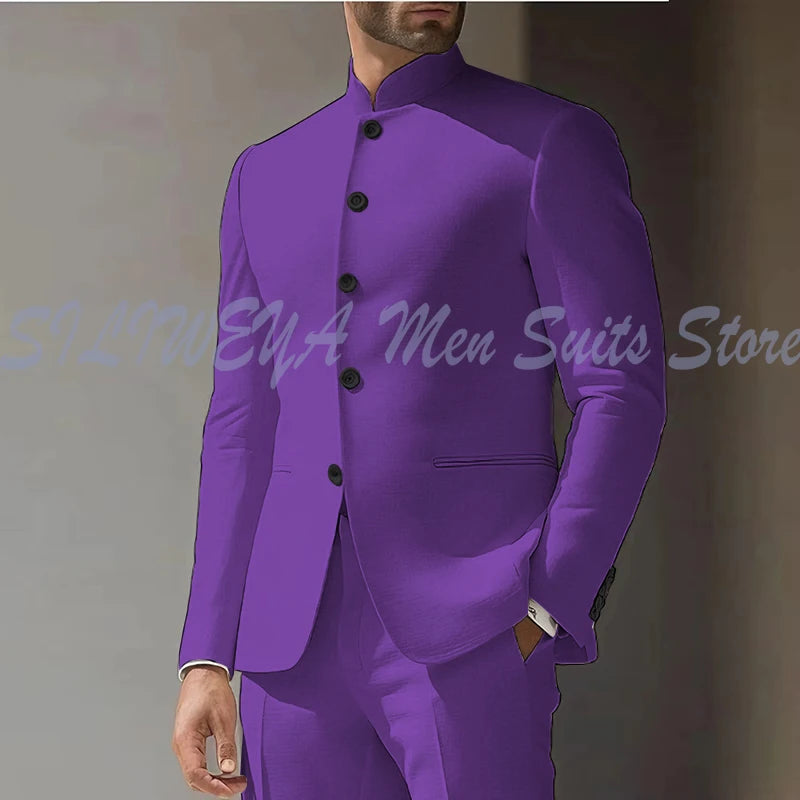 Costume Homme Blanc en Lin, Simple Boutonnage, 2 Pièces (Veste et Pantalon), pour Occasions Spéciales, Formel, Personnalisable, Vêtement Masculin Tendance Classique 2025
