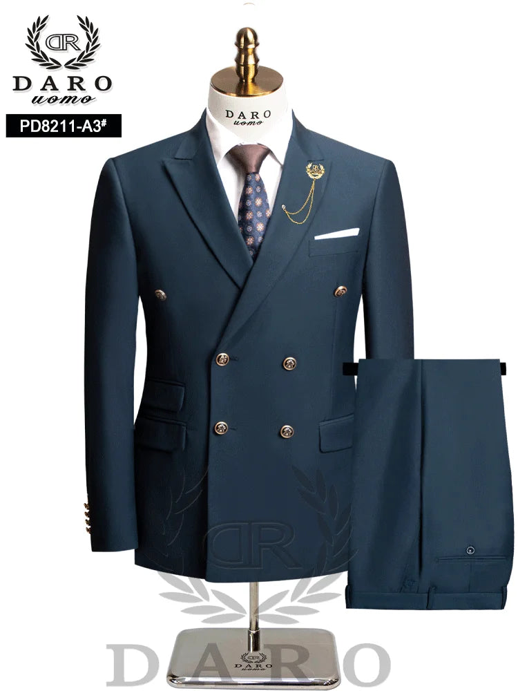 Costume de travail formel ajusté pour homme DAROuomo 2026 - Ensemble 2 pièces DR8211 (Veste + Pantalon)
