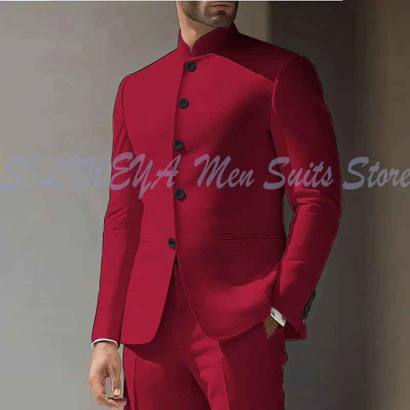 Costume Homme Blanc en Lin, Simple Boutonnage, 2 Pièces (Veste et Pantalon), pour Occasions Spéciales, Formel, Personnalisable, Vêtement Masculin Tendance Classique 2025