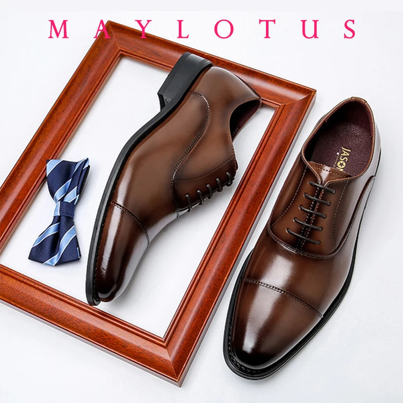 Haute qualité hauteur augmenter Oxford chaussures habillées hommes véritable cuir de vache costume chaussures ascenseur richelieu mariage formel ascenseur chaussures