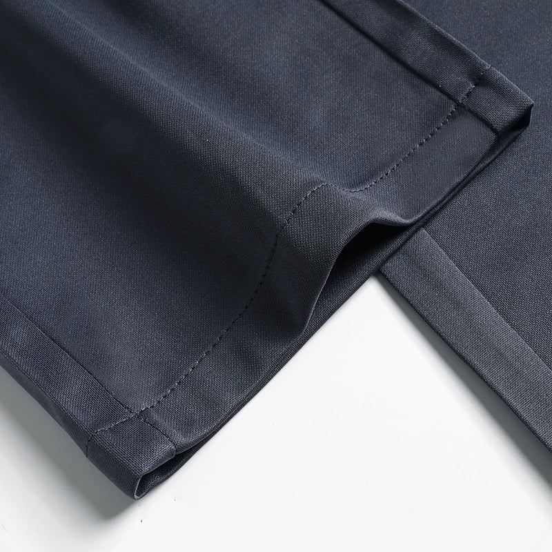 Pantalon d'été pour hommes, fin, droit, extensible, décontracté, sans Trace, sans repassage, tissu soyeux et frais, 29-42