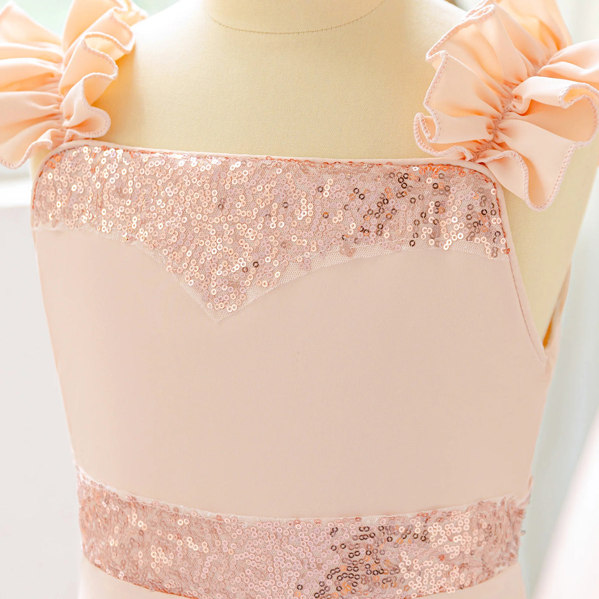 Robe de demoiselle d'honneur élégante pour filles, avec nœud à paillettes, robe de bal de princesse pour mariage, anniversaire, Gala, baptême, spectacle, Costumes