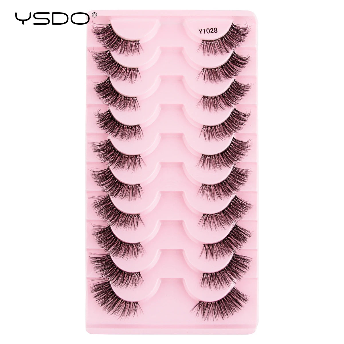 YSDO-Demi cils de chat doux, bande claire naturelle, faux cils, contaminants naturels, py, faux cils de vison 3D, outils de maquillage, 5/10 paires
