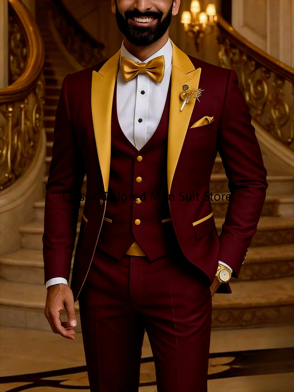 Costume de smoking 3 pièces pour hommes, qualité, robe de travail et de fête de mariage