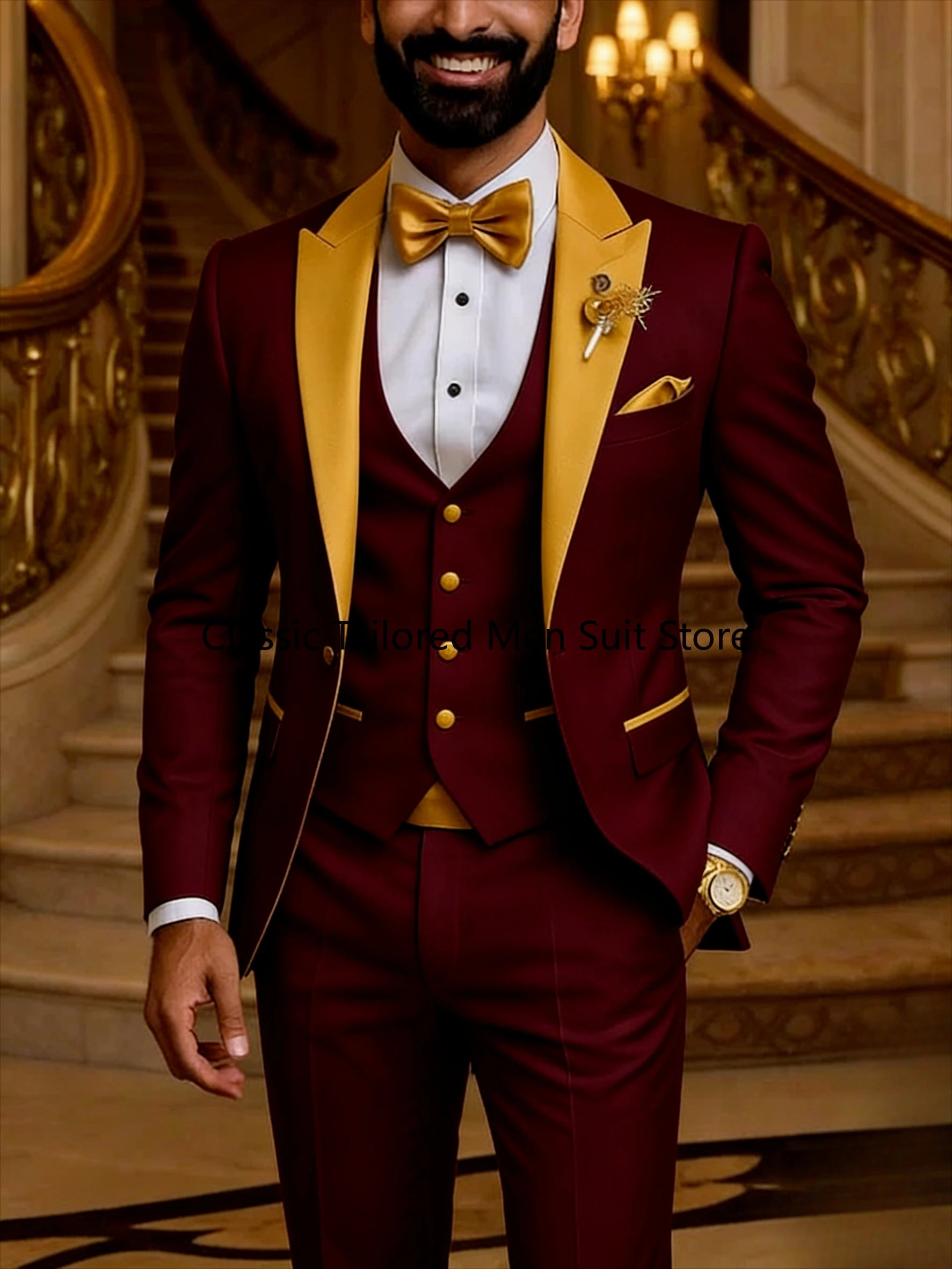 Costume de smoking 3 pièces pour hommes, qualité, robe de travail et de fête de mariage