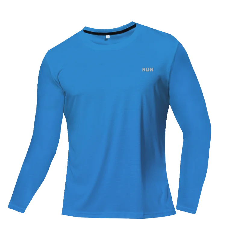 T-Shirt à manches longues en soie glacée pour hommes, Section fine, séchage rapide, respirant, Simple, vêtements de sport décontractés en plein air, équipement de Fitness, printemps