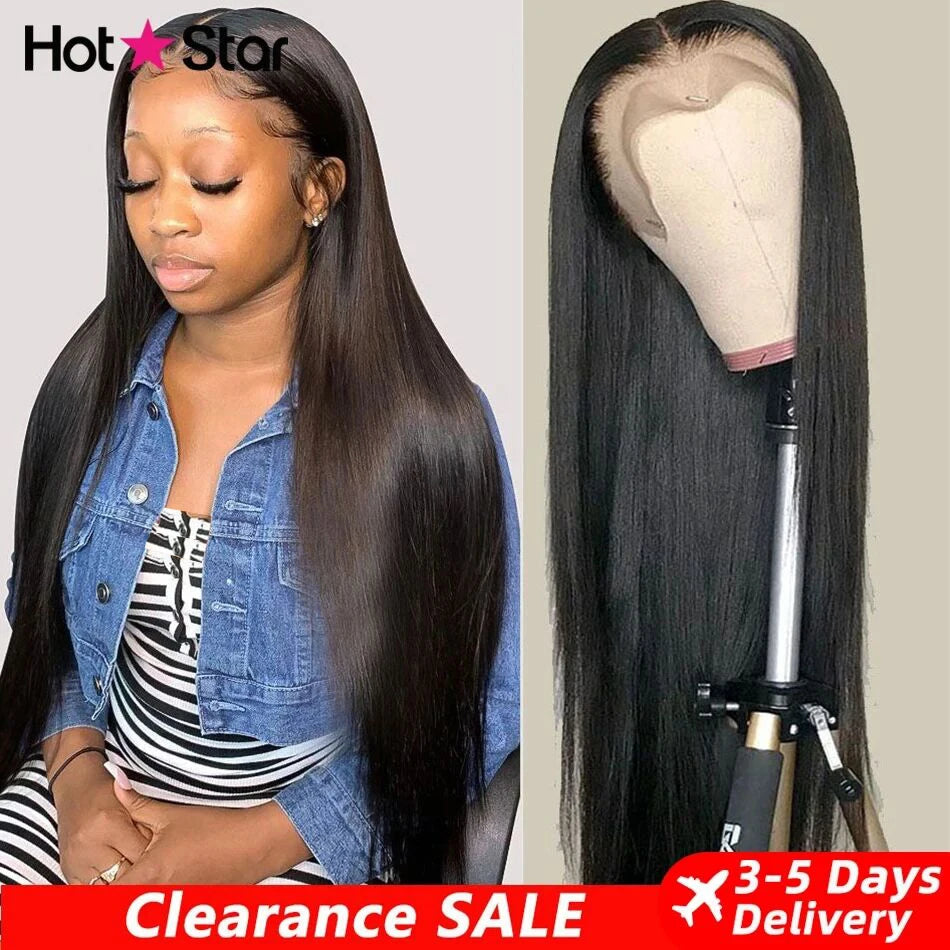 Perruques de cheveux humains avant de dentelle HD droite 13x4 13x6 perruques de cheveux humains frontaux de dentelle transparente perruques de dentelle HD pré plumées pour les femmes