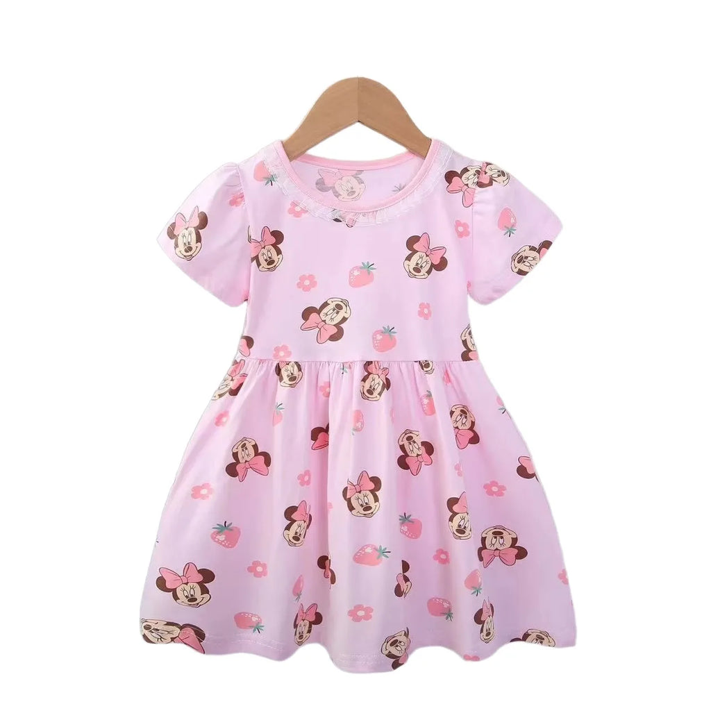 Robe d'été à manches courtes pour filles, style princesse Minnie, robe décontractée pour enfants de 2 à 6 ans, version bébé