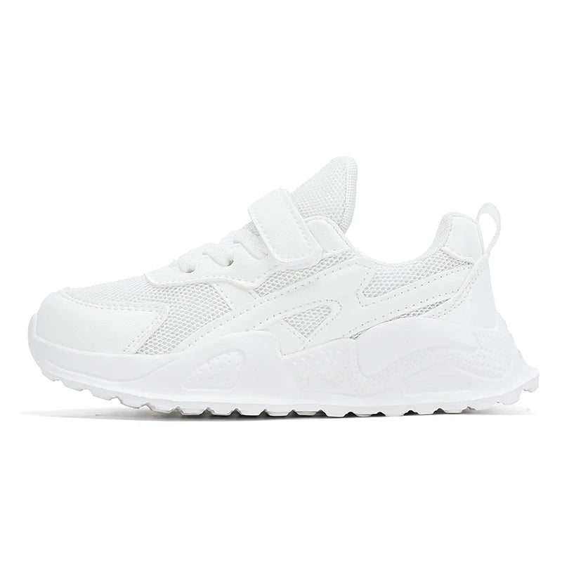 Chaussures décontractées en cuir blanc pour enfants, baskets de course respirantes pour garçons et filles, pour Sports de plein air, marche scolaire, Tennis antidérapantes