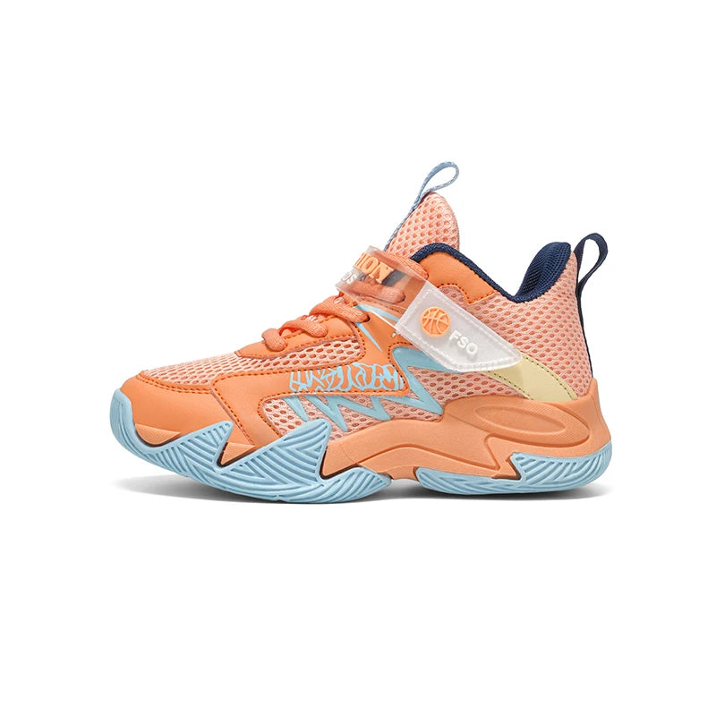 Chaussures de sport pour enfants, antidérapantes, absorbant les chocs, pour le basketball, usage quotidien, activités de plein air, chaussures de course montantes en mesh