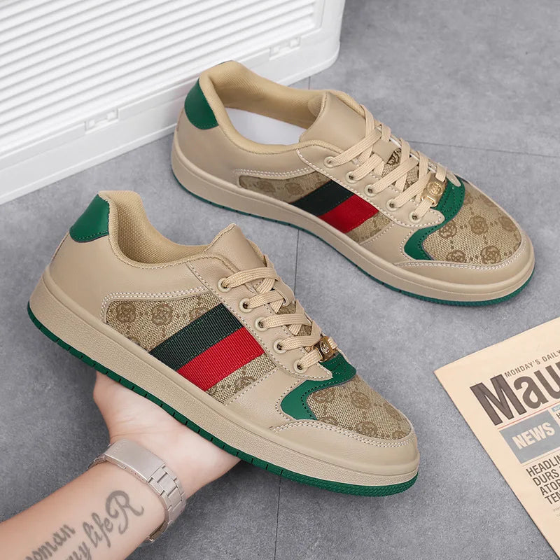 Chaussures de printemps pour hommes, chaussures décontractées en toile, tendance imprimées, chaussures de Skateboard plates et Cool, baskets à lacets, grande taille
