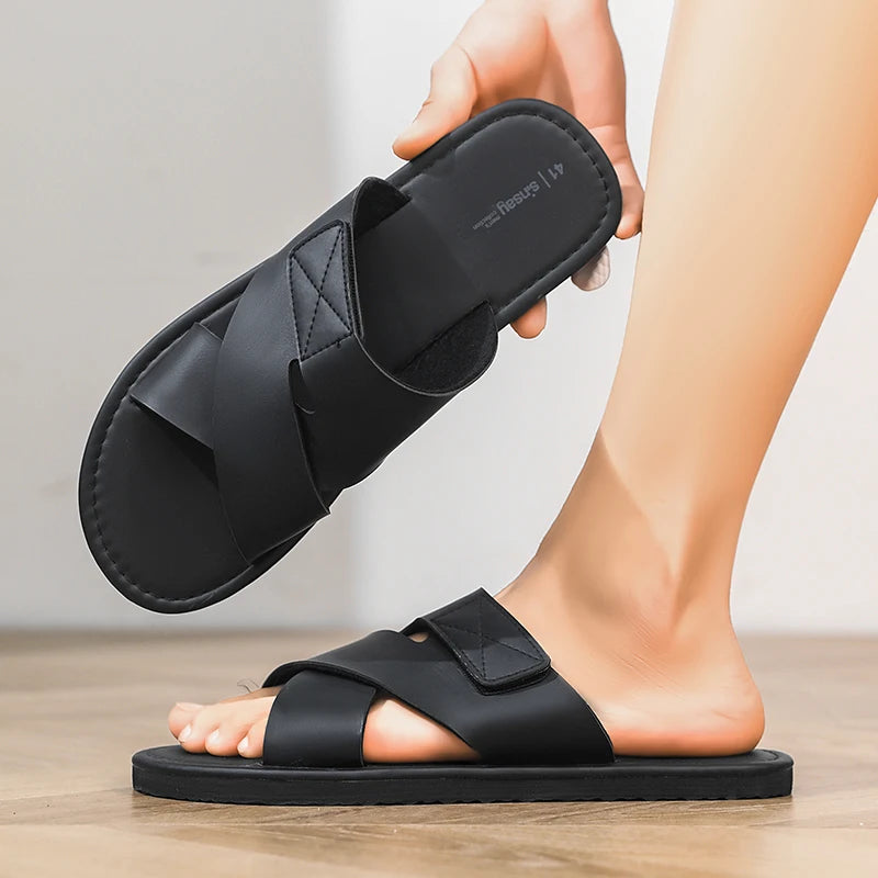 Sandales pour hommes 2026, nouvelle collection été, style coréen, sport et loisirs, légères et confortables, semelle plate, grandes tailles 46