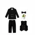 Jakcet-Robe de Soirée Verte avec Nministériels d Papillon pour Enfant, Costume de Cérémonie d'Anniversaire, Photographie de Mariage, 4 Pièces/Ensemble