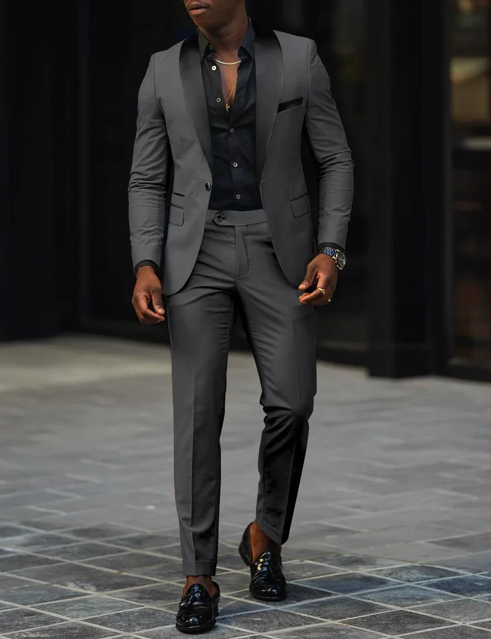 Veste de costume deux pièces décontractée pour hommes, nouvelle mode Business, confortable et respirant, coupe cintrée, fente latérale, bouton unique + pantalon