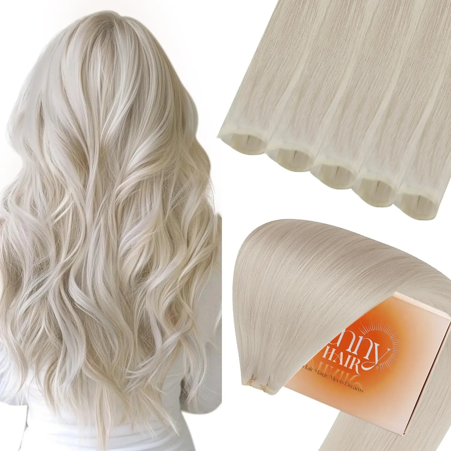 Sunny Hair Genius trame Extensions de cheveux cheveux humains coudre dans les Extensions génie trames de cheveux humains cheveux brésiliens pour les femmes