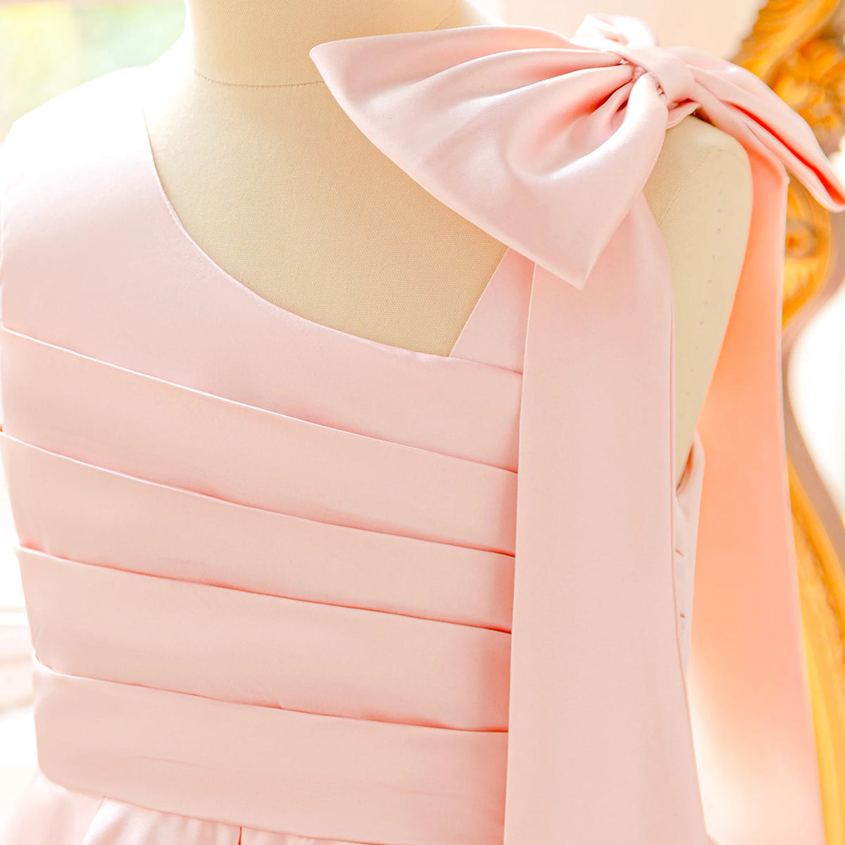 Robes de demoiselle d'honneur pour filles, à la mode, avec nœud élégant, robe de bal de princesse pour mariage, anniversaire, Costume de soirée de première Communion