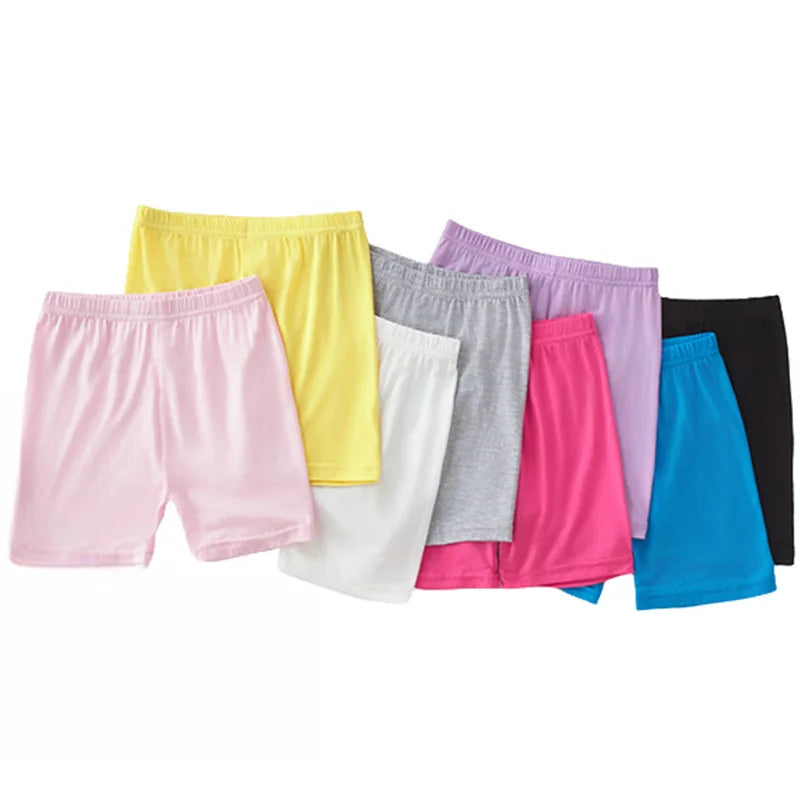 Leggings d'été pour enfants, 2 pièces, shorts de sécurité en coton pour filles, shorts de plage de couleur unie, adaptés aux enfants âgés de 2 à 12 ans