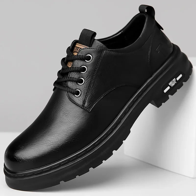 Chaussures en cuir décontractées pour hommes, chaussures De styliste tendance à plateforme assorties avec tout, chaussures d'affaires respirantes en cuir Zapatos De Hombre